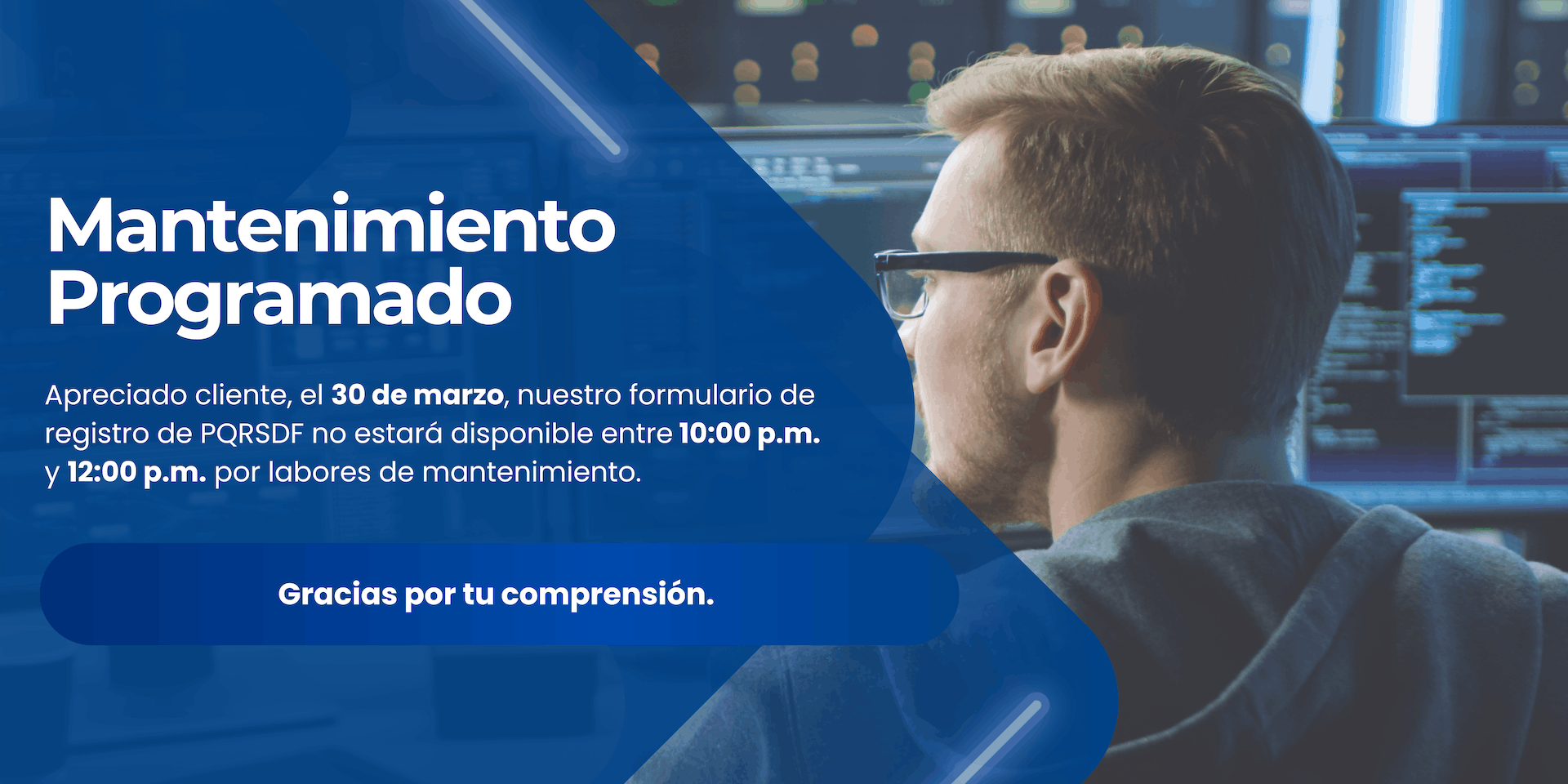 Mantenimiento programado PQRSF