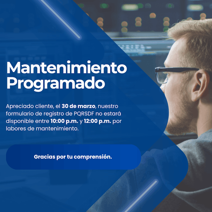 Mantenimiento programado PQRSF