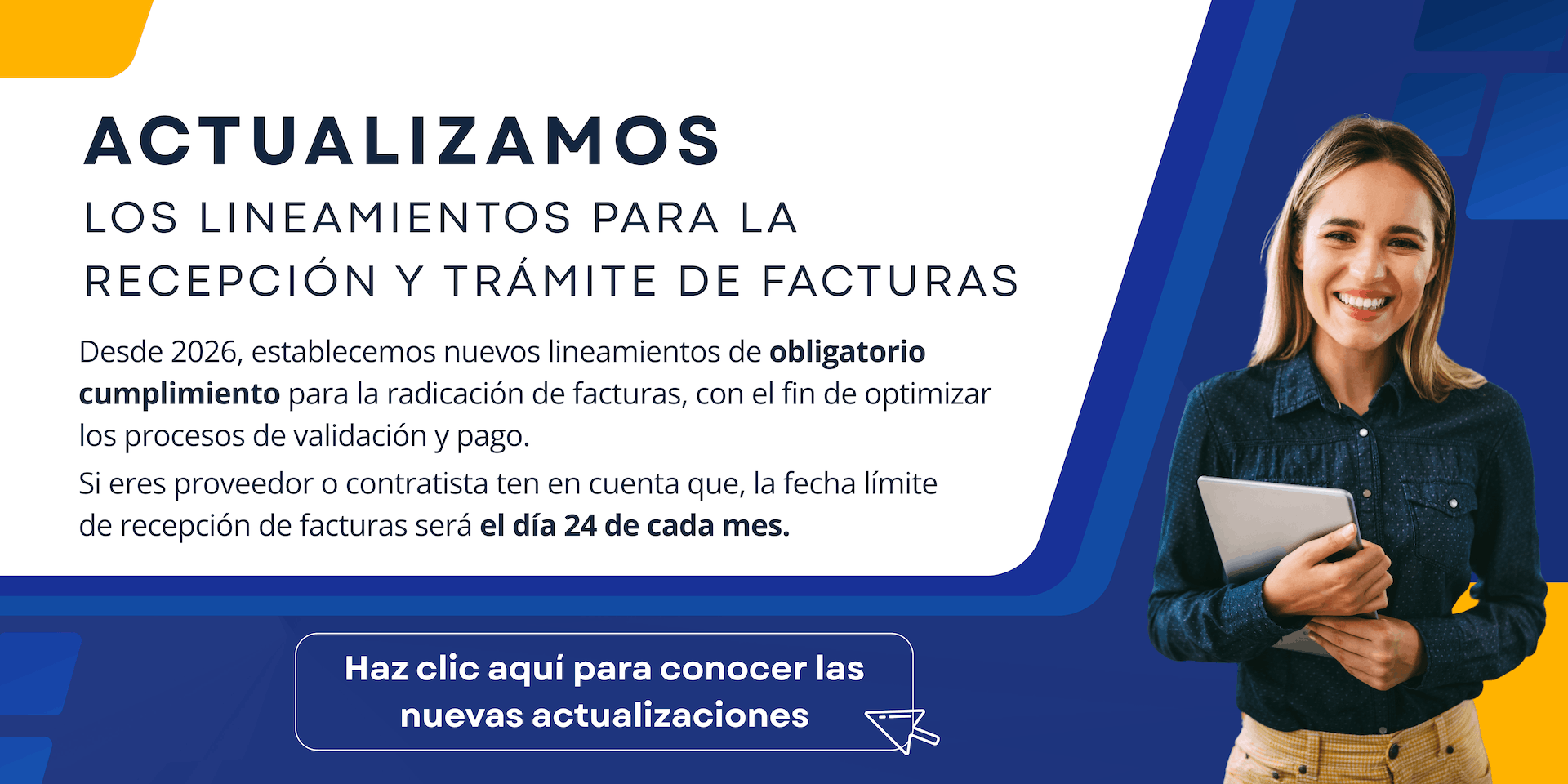Actualizamos los lineamientos para la recepción y el tramite de facturas